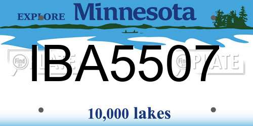 IBA5507 Minnesota License Plate
