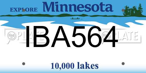 IBA564 Minnesota License Plate