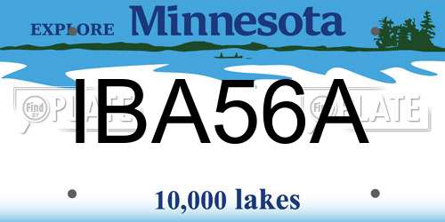 IBA56A Minnesota License Plate