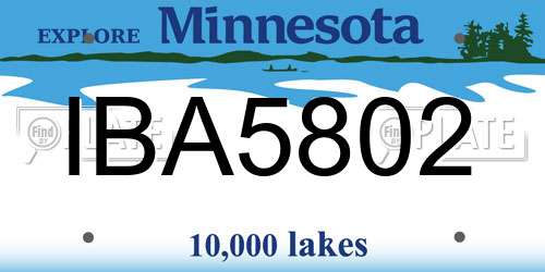 IBA5802 Minnesota License Plate