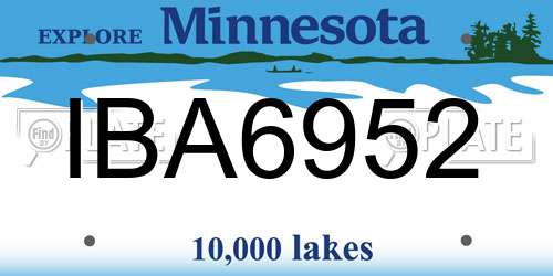 IBA6952 Minnesota License Plate