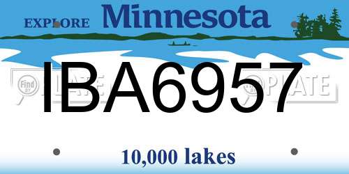 IBA6957 Minnesota License Plate