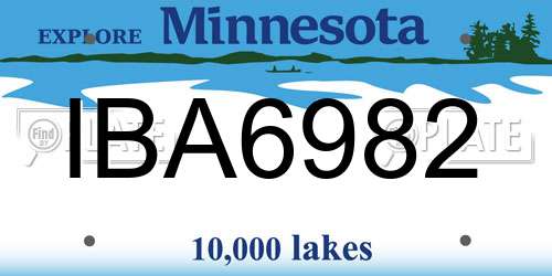 IBA6982 Minnesota License Plate