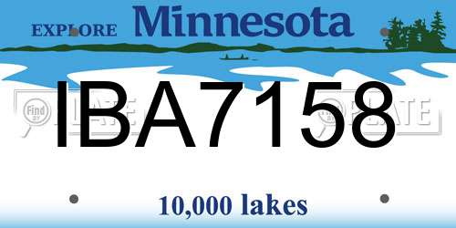 IBA7158 Minnesota License Plate