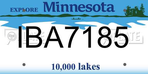 IBA7185 Minnesota License Plate