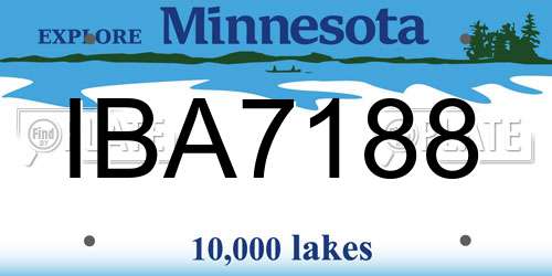 IBA7188 Minnesota License Plate