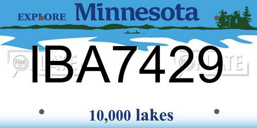 IBA7429 Minnesota License Plate