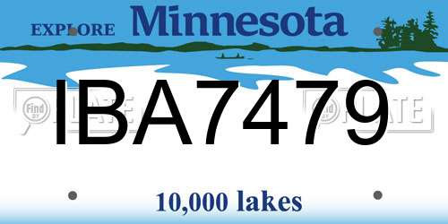 IBA7479 Minnesota License Plate