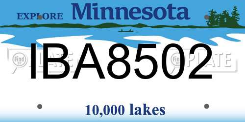 IBA8502 Minnesota License Plate