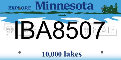 IBA8507 Minnesota License Plate