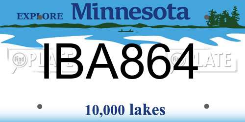 IBA864 Minnesota License Plate