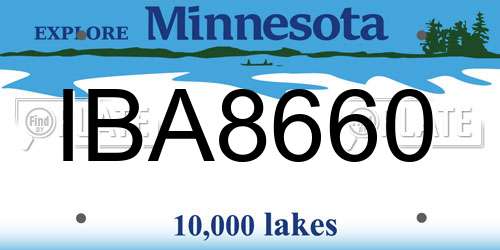 IBA8660 Minnesota License Plate
