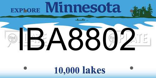 IBA8802 Minnesota License Plate