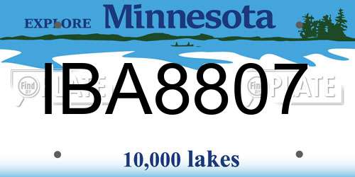 IBA8807 Minnesota License Plate