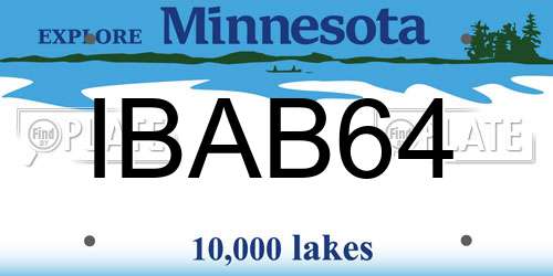 IBAB64 Minnesota License Plate