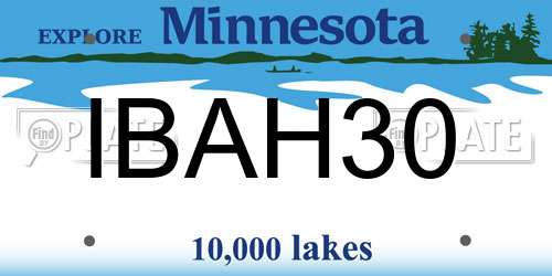 IBAH30 Minnesota License Plate