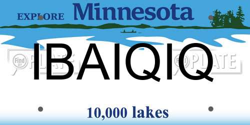 IBAIQIQ Minnesota License Plate