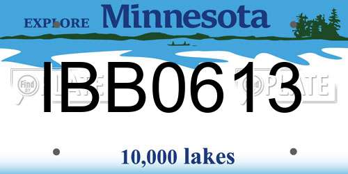 IBB0613 Minnesota License Plate