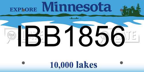 IBB1856 Minnesota License Plate