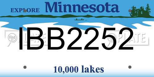 IBB2252 Minnesota License Plate