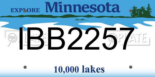 IBB2257 Minnesota License Plate