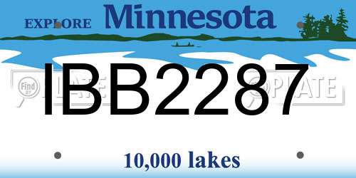 IBB2287 Minnesota License Plate