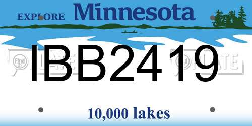 IBB2419 Minnesota License Plate