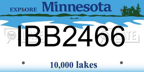 IBB2466 Minnesota License Plate