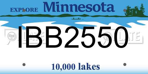 IBB2550 Minnesota License Plate