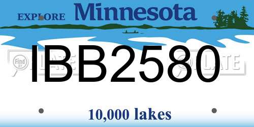 IBB2580 Minnesota License Plate
