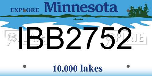 IBB2752 Minnesota License Plate