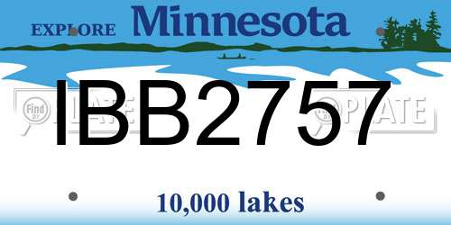 IBB2757 Minnesota License Plate