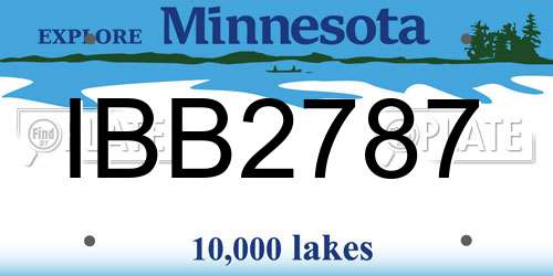 IBB2787 Minnesota License Plate