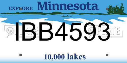 IBB4593 Minnesota License Plate