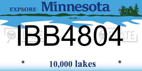 IBB4804 Minnesota License Plate