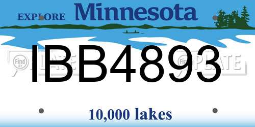 IBB4893 Minnesota License Plate