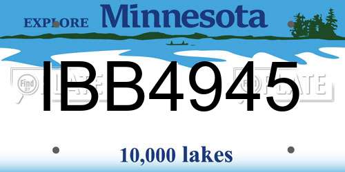 IBB4945 Minnesota License Plate