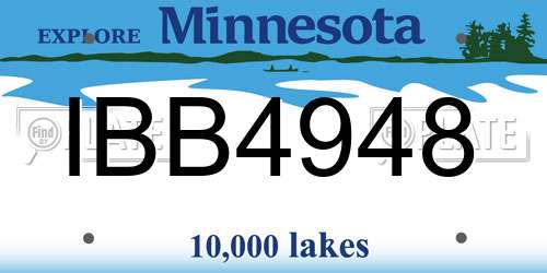 IBB4948 Minnesota License Plate