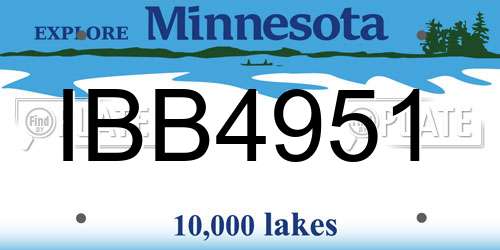 IBB4951 Minnesota License Plate