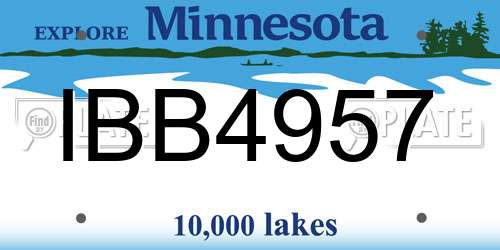 IBB4957 Minnesota License Plate