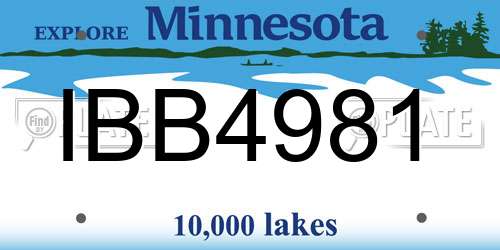 IBB4981 Minnesota License Plate