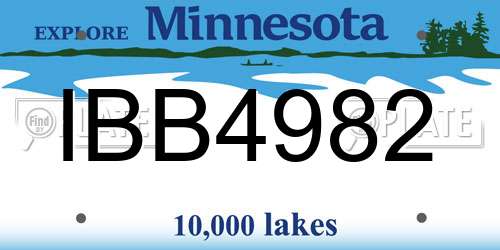 IBB4982 Minnesota License Plate