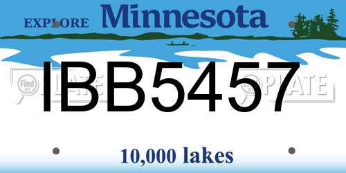 IBB5457 Minnesota License Plate