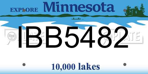 IBB5482 Minnesota License Plate