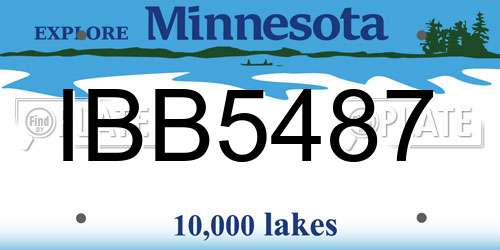 IBB5487 Minnesota License Plate