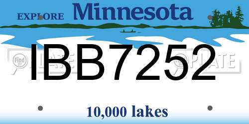 IBB7252 Minnesota License Plate