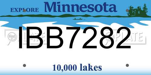 IBB7282 Minnesota License Plate