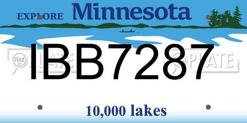 IBB7287 Minnesota License Plate