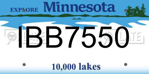 IBB7550 Minnesota License Plate