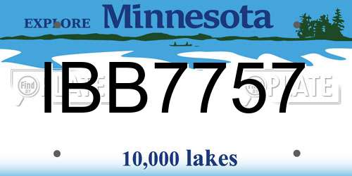 IBB7757 Minnesota License Plate